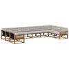 vidaXL Set vanjskih sofa s jastukom 10 pcs Prirodna i svjetlosiva