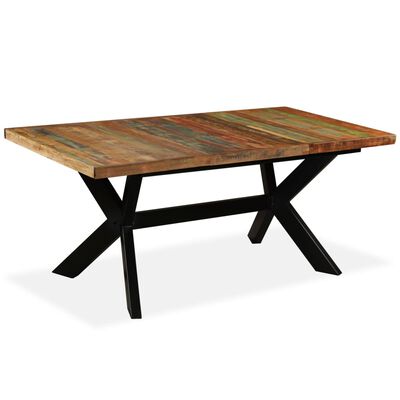 vidaXL Blagovaonski stol od masivnog obnovljenog drva i čelika 180 cm