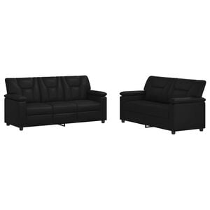 vidaXL Set sofe 2 pcs Crna Umjetna koža