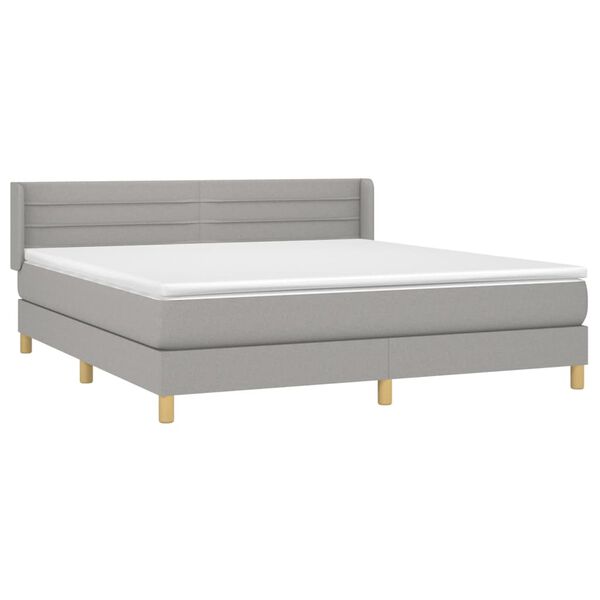 vidaXL Krevet box spring s madracem svjetlosiva 160x200 cm tkanina