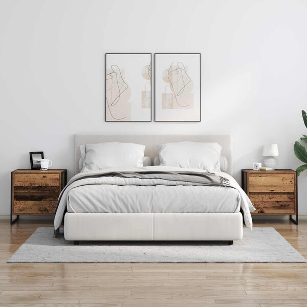 vidaXL Noćni ormarić Staro drvo 50 x 39.5 x 50 cm Konstruirano drvo