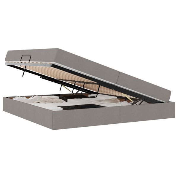 vidaXL Krevet s madracem i skladi&scaron;tem Sivo-smeđa 200 x 200 cm