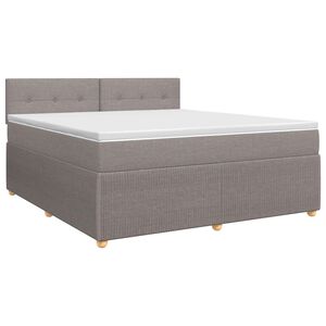vidaXL Boxspring krevet s madracem Sivosmeđa 140 x 190 cm Tkanina