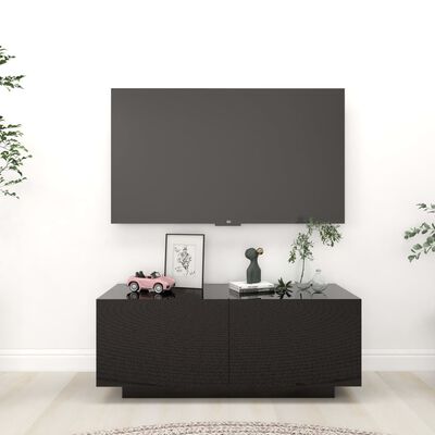 vidaXL TV ormarić visoki sjaj crni 100 x 35 x 40 cm od iverice