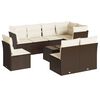 vidaXL 9-dijelni set vrtnih sofa s jastucima poliratan smeđi