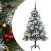 vidaXL Umjetno božićno drvce S LED lampica Zelena i bijela 150 cm