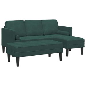 vidaXL Set sofe 2 kom. Tamnozelena Poliester