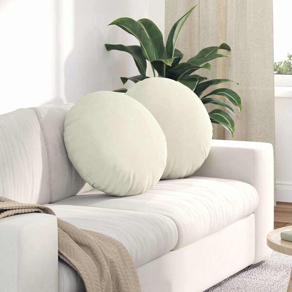 vidaXL Jastučići za sjedenje 2 pcs Krema &Oslash; 40 x 13 cm Bar&scaron;un