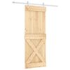 vidaXL Klizna vrata Prirodna i bijela 80 x 210 cm Čvrsta borovina