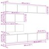 vidaXL Set TV komoda Zidne 4 pcs Crni hrast Konstruirano drvo