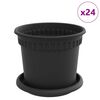 vidaXL Saksije za biljke 24 pcs Crna &Oslash; 15 x 12 cm Plastika