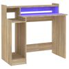 vidaXL Radni stol s LED svjetlima hrast 97x45x90 cm konstruirano drvo