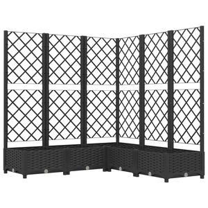 vidaXL Vrtna sadilica s re&scaron;etkom crna 120 x 120 x 121,5 cm PP