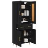 vidaXL Highboard Crni hrast 69,5 x 34 x 180 cm Konstruirano drvo