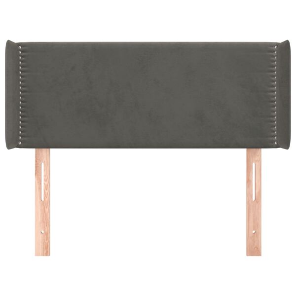 vidaXL Uzglavlje s u&scaron;ima tamnosivo 93x16x78/88 cm bar&scaron;unasto