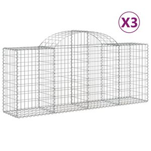 vidaXL Lučne gabionske ko&scaron;are 3 kom 200x50x80/100 cm pocinčano željezo