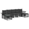 vidaXL Set vanjskih sofa 7 pcs Crna i tamno siva Poliester