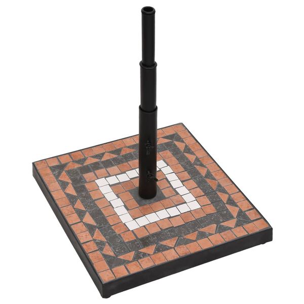 vidaXL Postolje za suncobran terakota i bijelo četvrtasto 12 kg