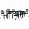 vidaXL Vrtni set za objed 7 pcs Antracit Čelik s prahom premazan