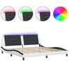 vidaXL Okvir kreveta s LED-om bez madraca Zadar bijelo-crni 200 x 200 cm