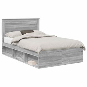 vidaXL Krevetna konstrukcija Siva Sonoma 120 x 190 cm