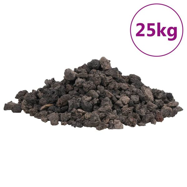 vidaXL Vulkansko kamenje 25 kg crno 1 - 2 cm