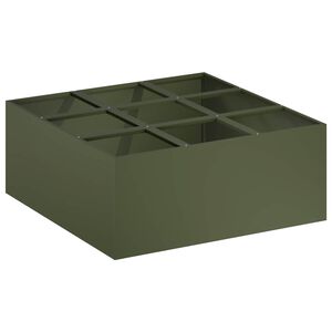 vidaXL Vrtna saksija Maslinastozelena 100 x 100 x 20 cm Čelična vrata