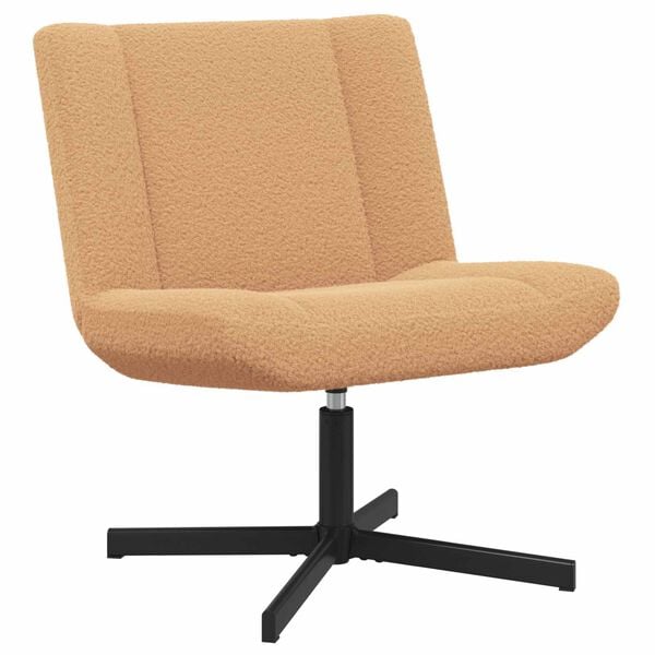 vidaXL Stolica na kotačiće Bež 63 x 75 x 76 cm Janjeća koža