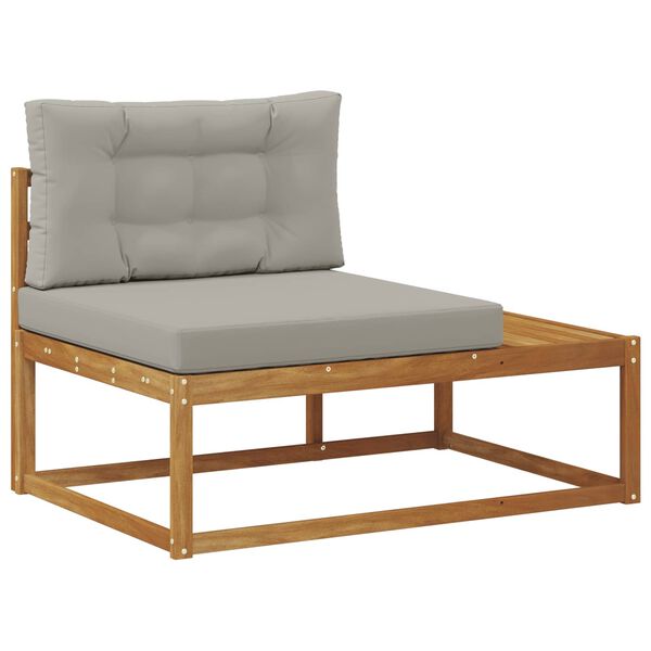 vidaXL Set vanjskih sofa s jastukom 3 Komad Prirodna i svijetlo siva