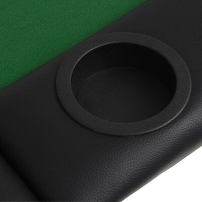 vidaXL Sklopivi trodijelni stol za poker za 9 igrača ovalni zeleni
