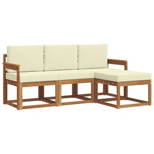 vidaXL Set vanjskih sofa s jastukom 4 pcs Prirodna i krem