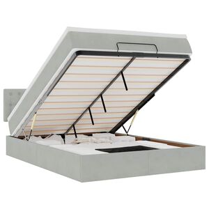 vidaXL Otomanski krevet s madracem svijetlosivi 140x190 cm bar&scaron;unasti