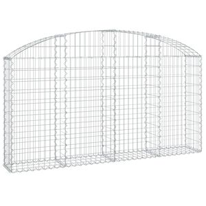 vidaXL Gabionska ko&scaron;ara s lukom 200x30x100/120 cm pocinčano željezo