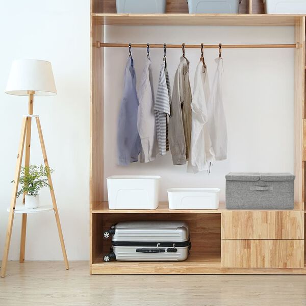 vidaXL Kutija za pohranu od tkanine 50 x 30 x 25 cm siva