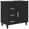 vidaXL Kupaonski umivaonik s sudoperom s ladicama Crna 60 x 35 x 60 cm