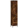 vidaXL Visoka komoda dimljeni hrast 34,5x34x180cm konstruiranog drva