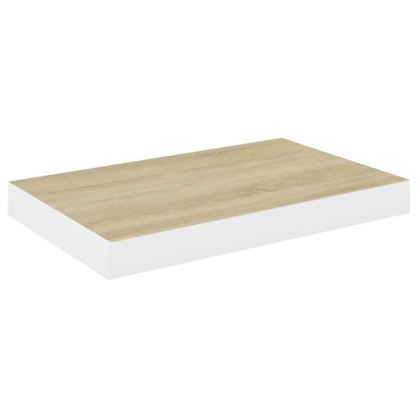 vidaXL Plutajuća zidna polica boja hrasta i bijela 40x23x3,8 cm MDF