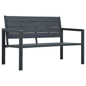 vidaXL Vrtna klupa 120 cm HDPE siva s izgledom drva