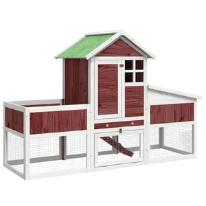 vidaXL Kavez za zečeve boja kave 170 x 63 x 113 cm od masivne borovine