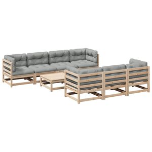 vidaXL 8-dijelni set vrtnih sofa s jastucima od masivne borovine