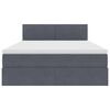 vidaXL Krevet s prostorom za pohranu s LED-om Tamno siva 140 x 190 cm