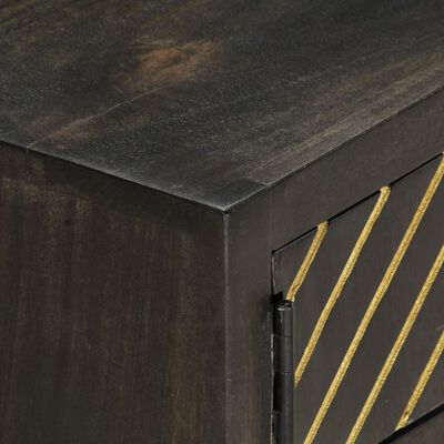 vidaXL Stolić za kavu crno-zlatni 90x50x35 cm od masivnog drva manga