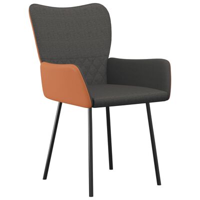 vidaXL Blagovaonske stolice 2 kom tkanina i umjetna koža tamnosive