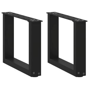 vidaXL Noge za klub stolić U-oblik 2 kom Crne 30 x (30-31) cm Čelik