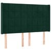 vidaXL Uzglavlje s u&scaron;ima tamnozeleno 147x16x118/128 cm bar&scaron;unasto