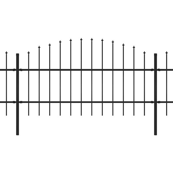 vidaXL Vrtna ograda s vrhom koplja Čelik 1603,5x100 cm Crna