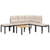 vidaXL 5-dijelni set vrtnih sofa s jastucima čelik obložen prahom crni