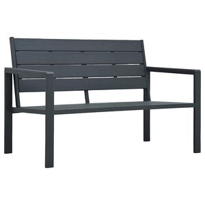 vidaXL Vrtna klupa 120 cm HDPE siva s izgledom drva