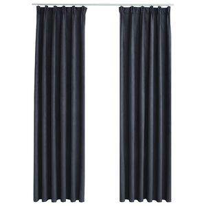 vidaXL Zavjese za zamračivanje s kukama 2 kom antracit 140 x 175 cm