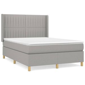 vidaXL Krevet s oprugama i madracem svjetlosivi 140x190 cm od tkanine